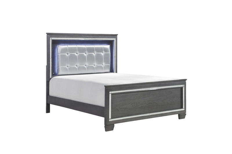 Allura Gray LED Upholstered Panel Bedroom Set - DMV FurnitureBedroom Set