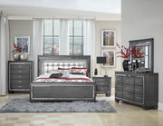 Allura Gray LED Upholstered Panel Bedroom Set - DMV FurnitureBedroom Set