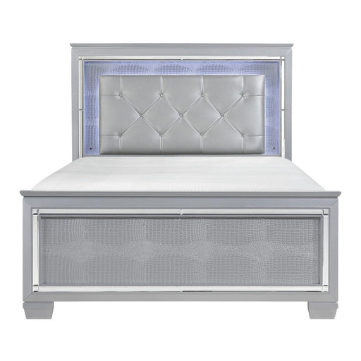 Allura Silver LED King Panel Bed - DMV FurnitureKing Bed