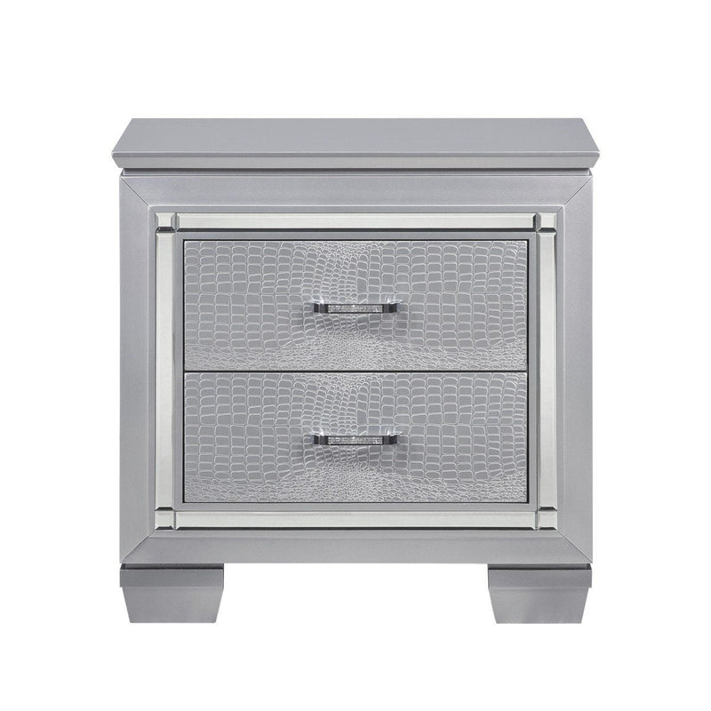 Allura Silver LED Nightstand - DMV FurnitureNightstand