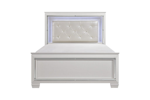Allura White LED King Panel Bed - DMV FurnitureKing Bed