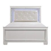 Allura White LED King Panel Bed - DMV FurnitureKing Bed