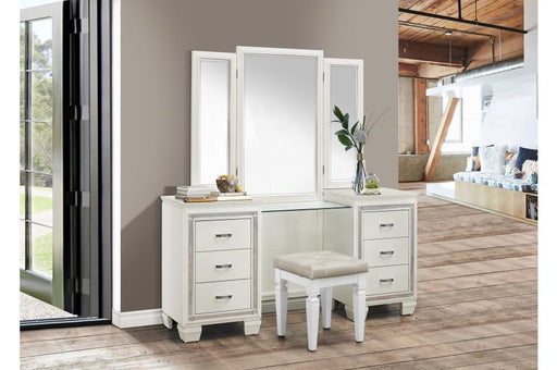Allura White Vanity Set with Stool - DMV FurnitureVanity