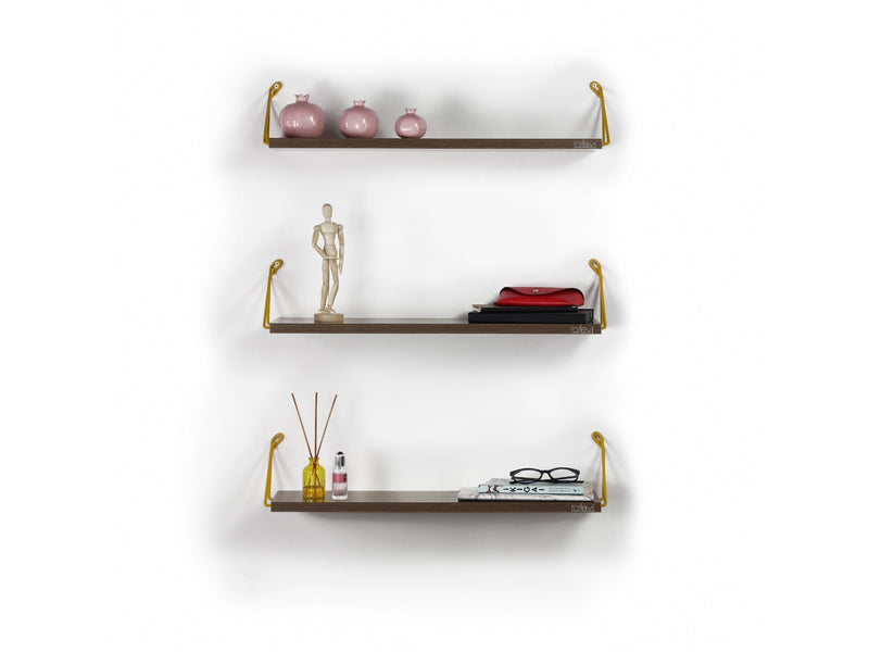 Altai Triple Shelf in Walnut-Yellow - 760-ALT-MT190202
