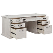 Altidore 68-inch 7-drawer Executive Home Office Desk Distressed White - 800796