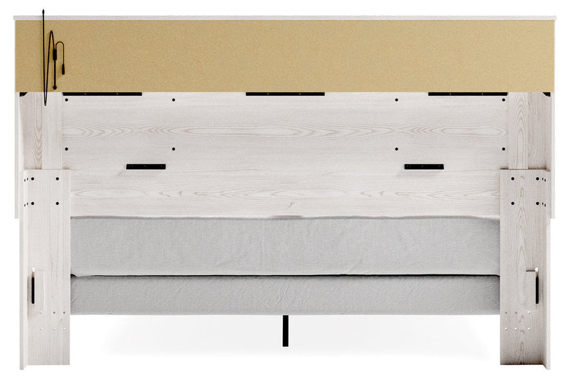 Altyra White King Panel Bookcase Bed - DMV FurnitureKing Bed