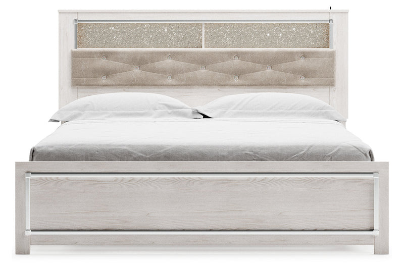 Altyra White King Panel Bookcase Bed - DMV FurnitureKing Bed
