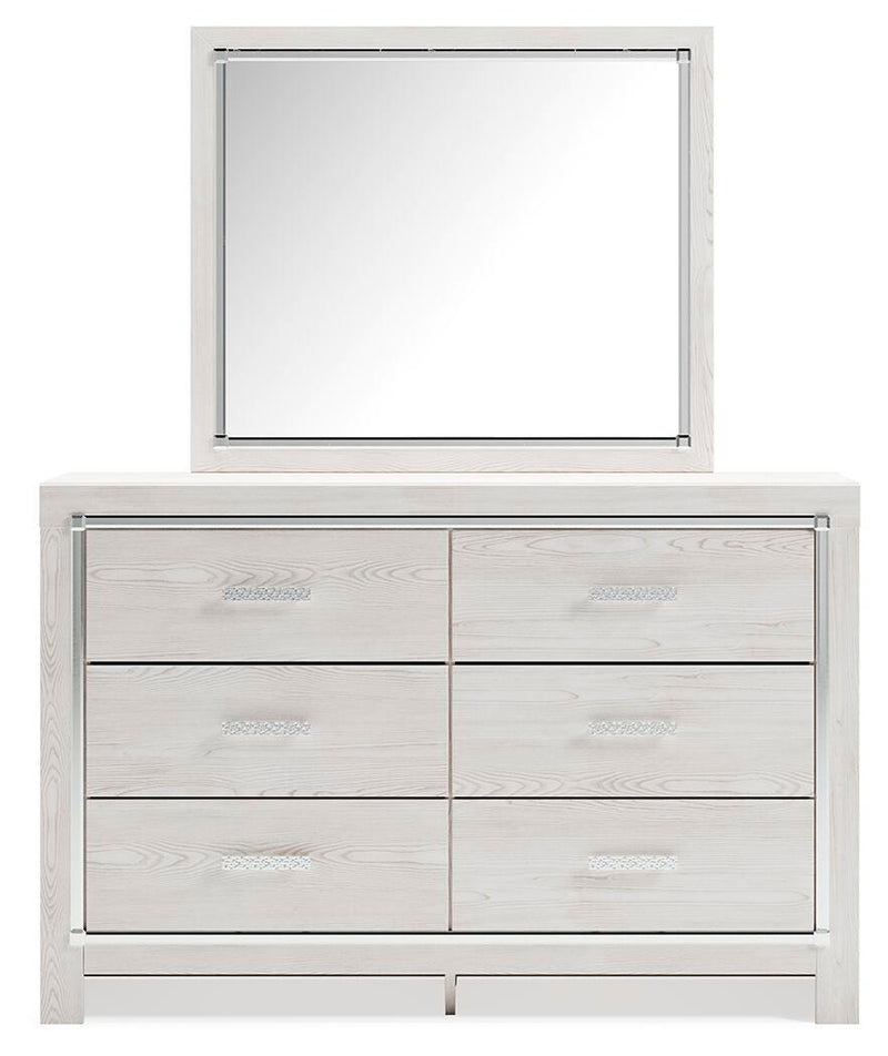 Altyra White King Storage Bed, Dresser, Mirror and 2 Chests - B2640B45