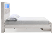 Altyra White King Upholstered Bookcase Bed with Storage - DMV FurnitureKing Bed
