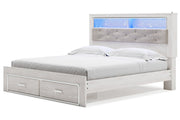 Altyra White King Upholstered Bookcase Bed with Storage - DMV FurnitureKing Bed