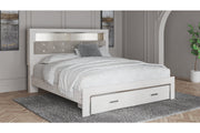 Altyra White King Upholstered Bookcase Bed with Storage - DMV FurnitureKing Bed