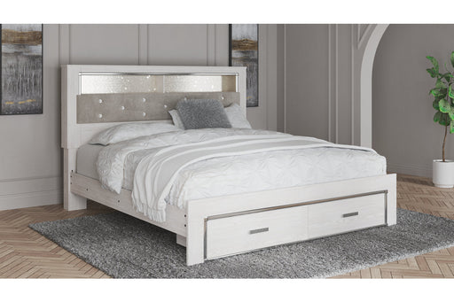 Altyra White King Upholstered Bookcase Bed with Storage - DMV FurnitureKing Bed