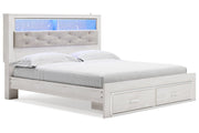 Altyra White King Upholstered Bookcase Bed with Storage - DMV FurnitureKing Bed