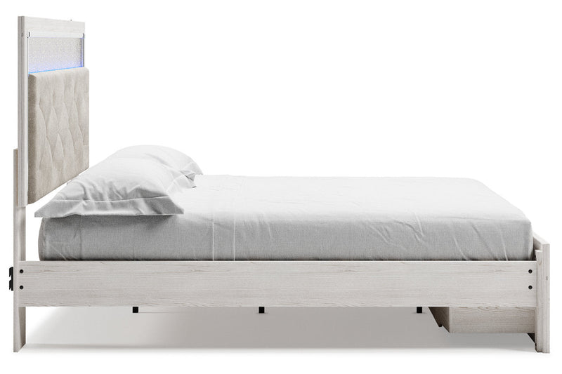 Altyra White King Upholstered Storage Bed - DMV FurnitureKing Bed