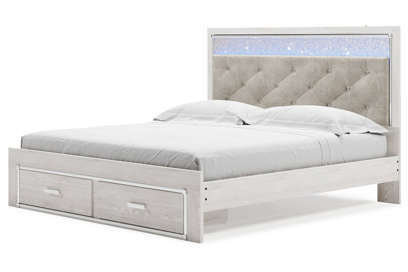 Altyra White King Upholstered Storage Bed - DMV FurnitureKing Bed