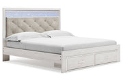 Altyra White King Upholstered Storage Bed - DMV FurnitureKing Bed