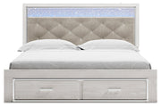 Altyra White King Upholstered Storage Bed - DMV FurnitureKing Bed