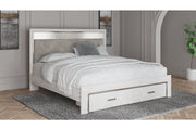 Altyra White King Upholstered Storage Bed - DMV FurnitureKing Bed