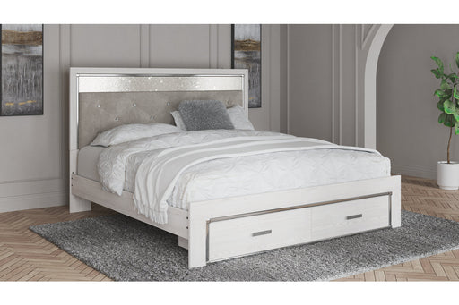 Altyra White King Upholstered Storage Bed - DMV FurnitureKing Bed