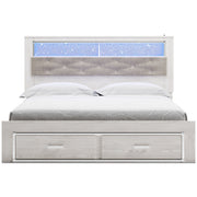 Altyra White LED Bookcase Upholstered Footboard Storage Platform Bedroom Set - DMV FurnitureBedroom Set