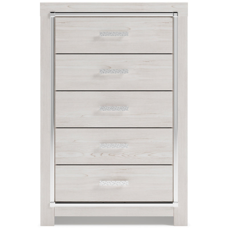Altyra White LED Bookcase Upholstered Panel Bedroom Set - DMV FurnitureBedroom Set