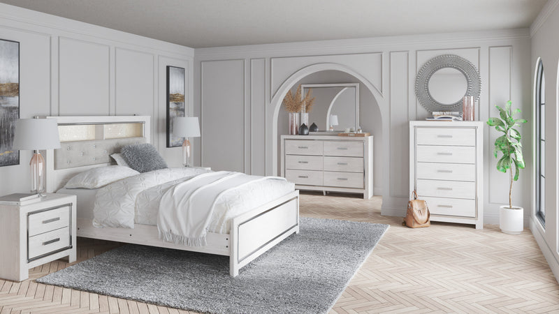 Altyra White LED Bookcase Upholstered Panel Bedroom Set - DMV FurnitureBedroom Set