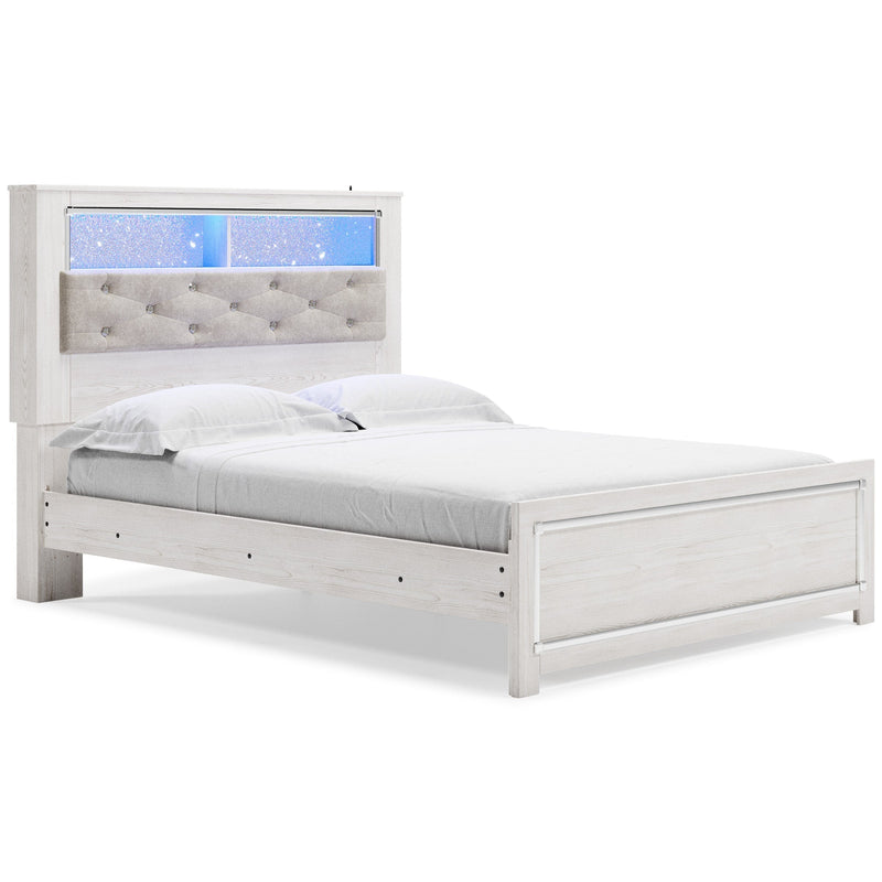 Altyra White LED Bookcase Upholstered Panel Bedroom Set - DMV FurnitureBedroom Set