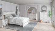 Altyra White LED Upholstered Footboard Storage Platform Bedroom Set - DMV FurnitureBedroom Set