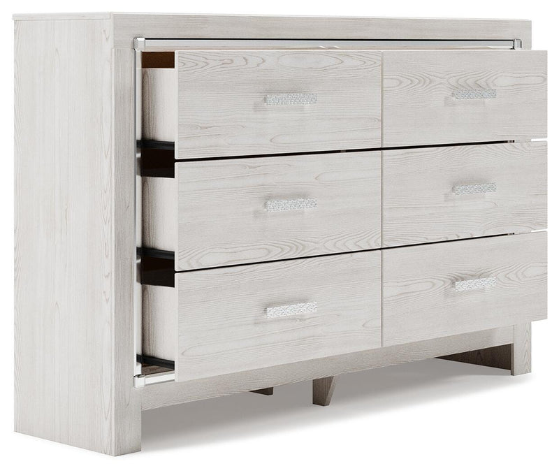Altyra White Queen Panel Bed, Dresser and Chest - B2640B73