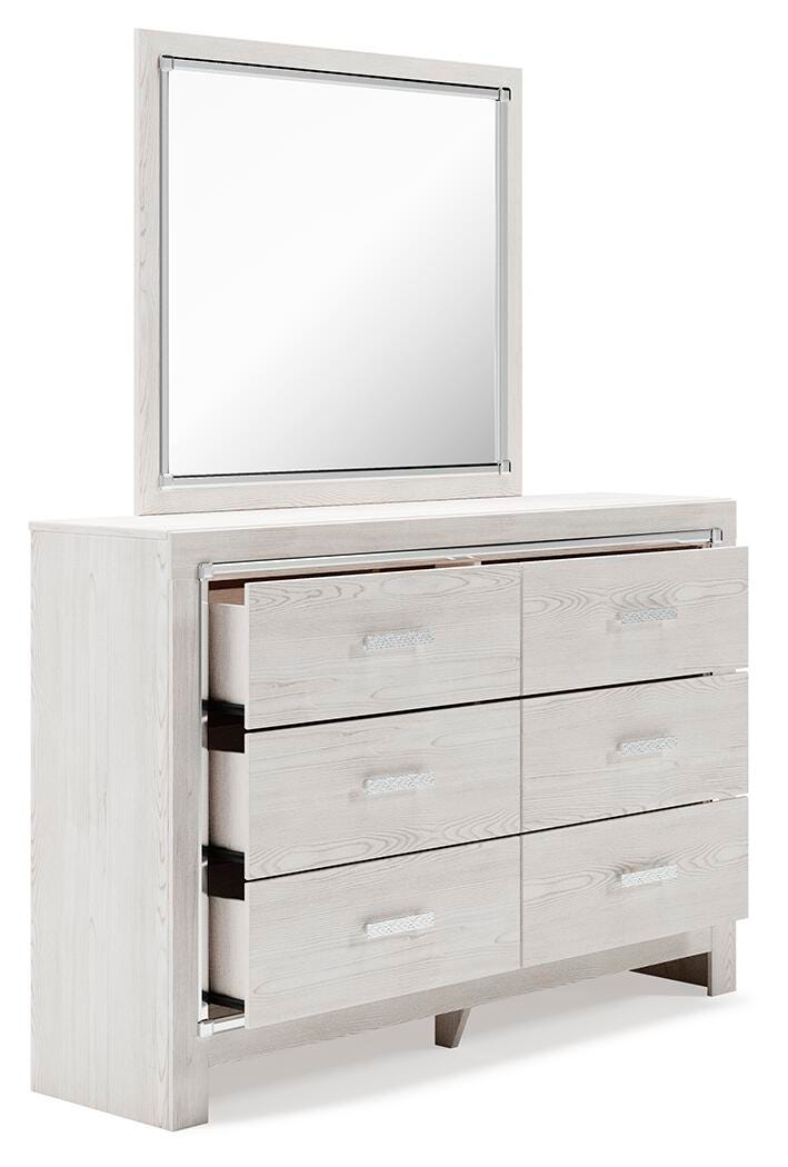 Altyra White Queen Panel Storage Bed, Dresser, Mirror and Chest - B2640B52