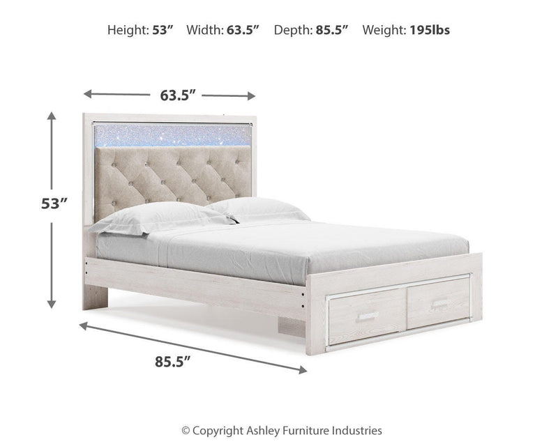 Altyra White Queen Storage Bed, Dresser Mirror, Chest and 2 Nightstands - B2640B72
