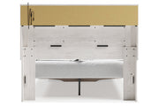 Altyra White Queen Upholstered Panel Bookcase Bed with Storage - DMV FurnitureQueen Bed