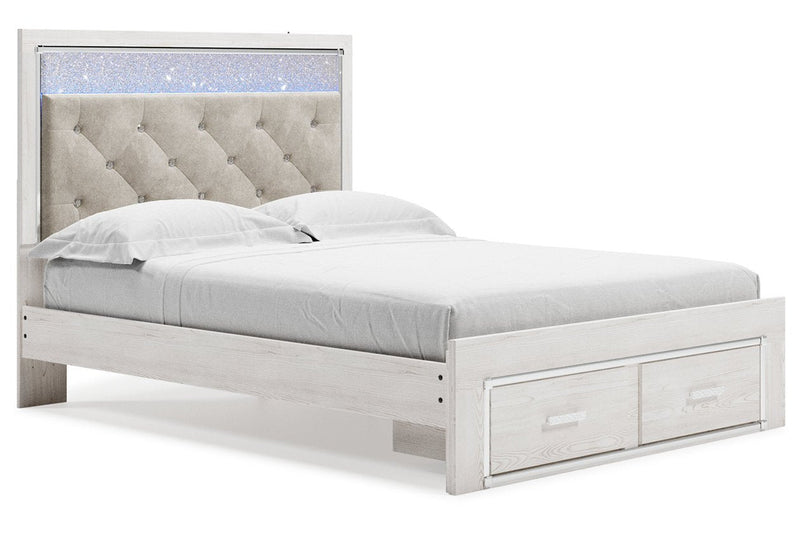 Altyra White Queen Upholstered Storage Bed - DMV FurnitureQueen Bed