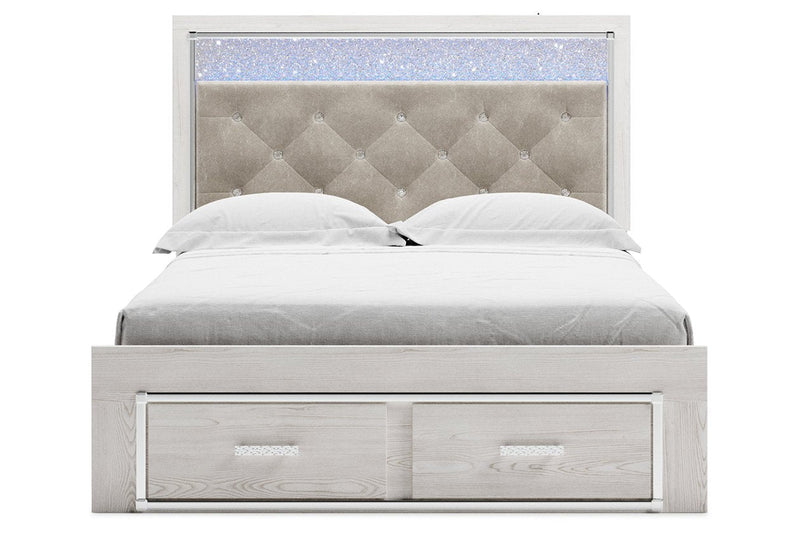 Altyra White Queen Upholstered Storage Bed - DMV FurnitureQueen Bed
