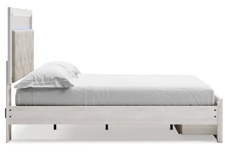 Altyra White Queen Upholstered Storage Platform Bed - DMV FurnitureQueen Bed