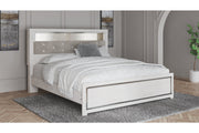 Altyra White Upholstered Bookcase LED King Panel Bed - DMV FurnitureKing Bed