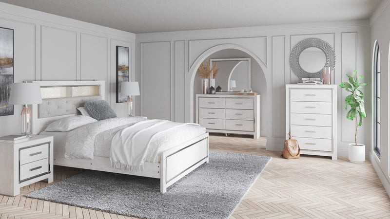 Altyra White Upholstered Bookcase LED Panel Bedroom Set - DMV FurnitureBedroom Set