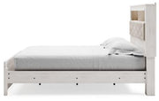 Altyra White Upholstered Bookcase LED Queen Panel Bed - DMV FurnitureQueen Bed