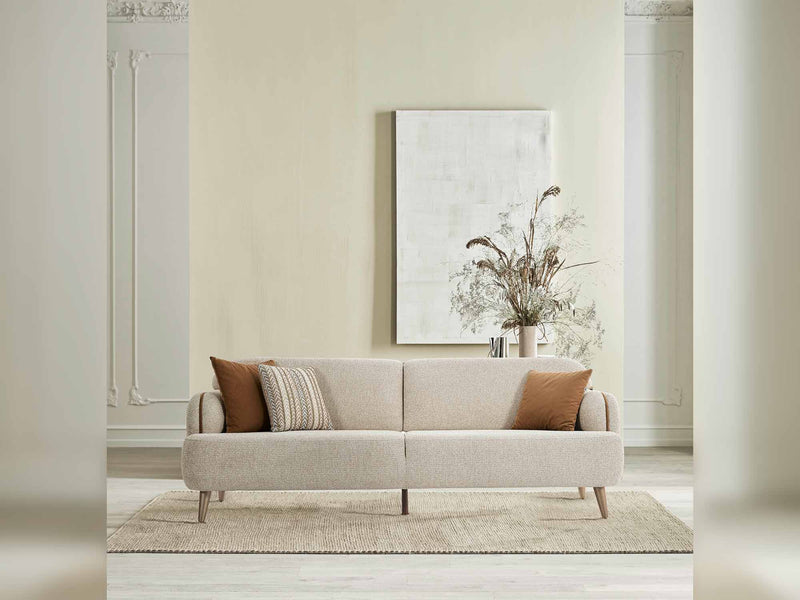 Alvin 4-pieces (2 Sofa & 2 Chair) Livingroom in Cream - Brown - 200-ELI-ALV-P8-02-T-885-3311