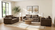 Amador 3-piece Chenille Upholstered Track Arm Sofa Set Chocolate - 511234-S3