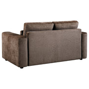 Amador 3-piece Chenille Upholstered Track Arm Sofa Set Chocolate - 511234-S3
