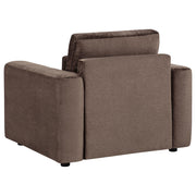 Amador 3-piece Chenille Upholstered Track Arm Sofa Set Chocolate - 511234-S3