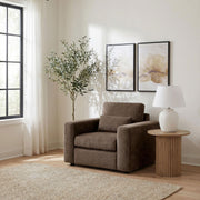 Amador Chenille Upholstered Track Arm Accent Chair Chocolate - 511236