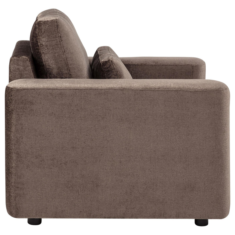 Amador Chenille Upholstered Track Arm Accent Chair Chocolate - 511236