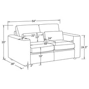 Amador Chenille Upholstered Track Arm Loveseat Camel - 511232