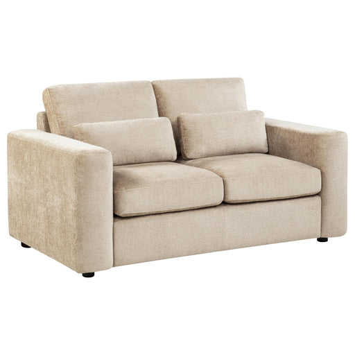 Amador Chenille Upholstered Track Arm Loveseat Camel - 511232