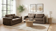 Amador Chenille Upholstered Track Arm Loveseat Chocolate - 511235