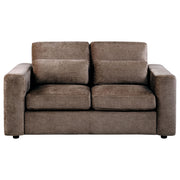 Amador Chenille Upholstered Track Arm Loveseat Chocolate - 511235