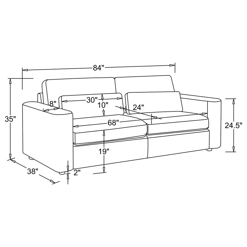 Amador Chenille Upholstered Track Arm Sofa Camel - 511231