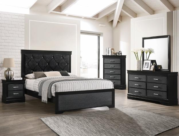 Amalia Black Full Panel Bed - DMV FurnitureFull Bed